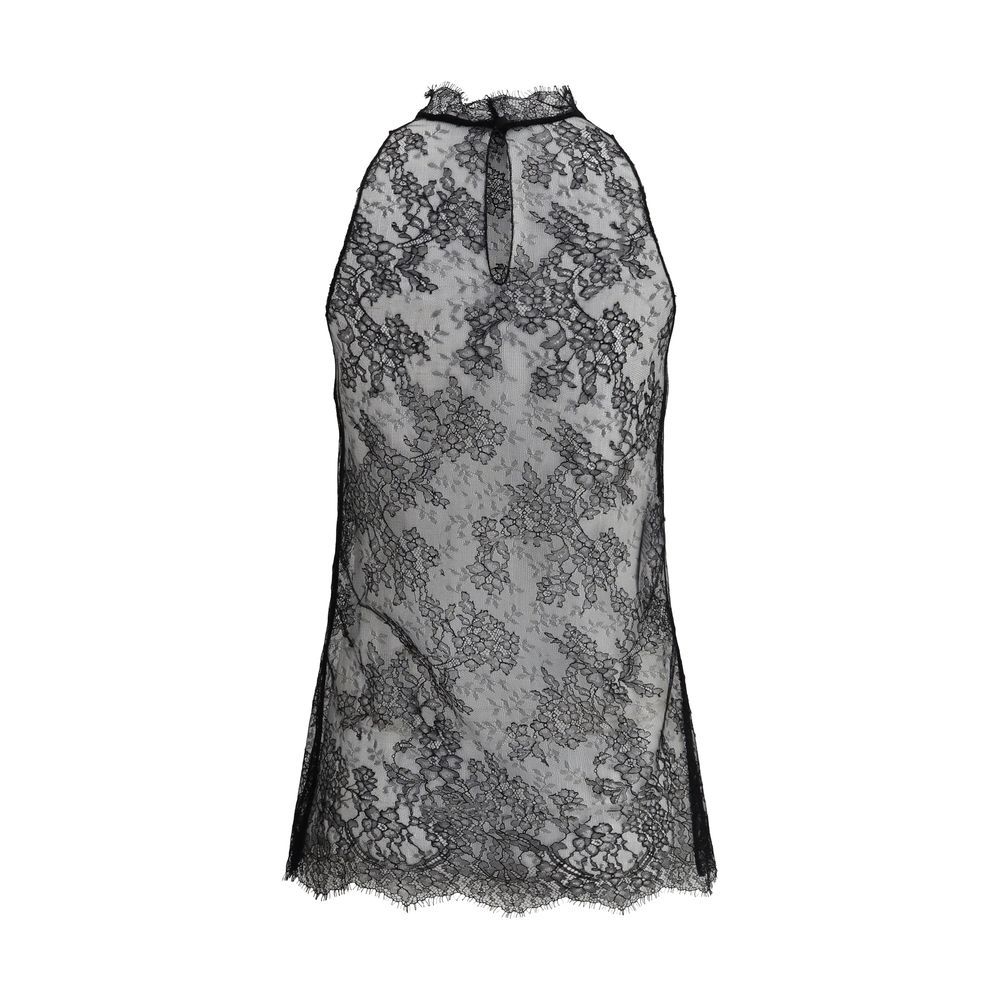 Sleeveless black Lace Top