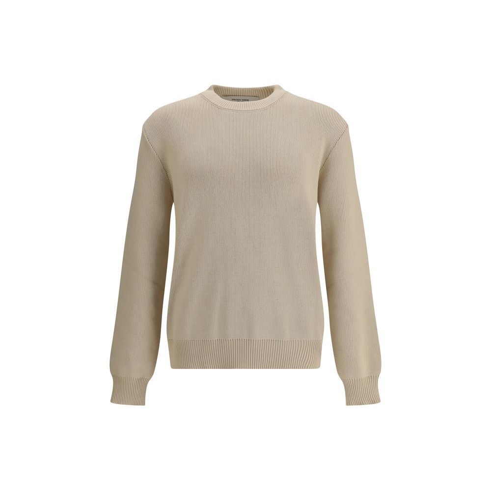 Beige ribbed-knit sweater