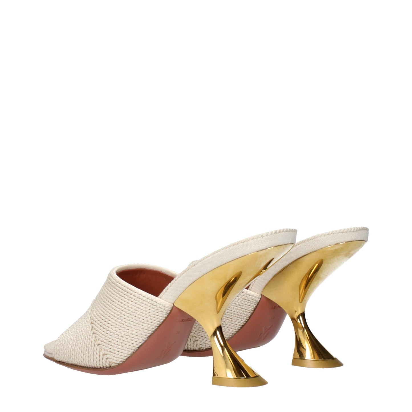 Beige Fabric Slippers Sandals