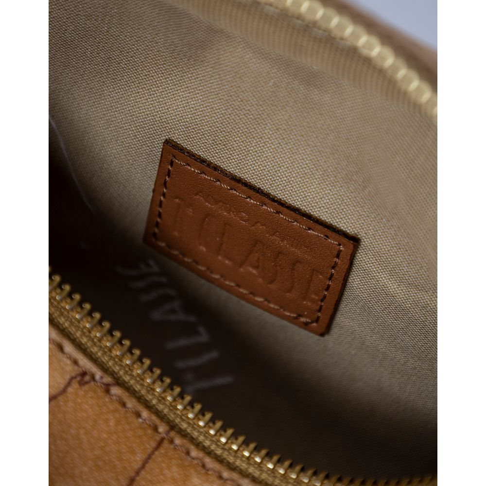 Beige Cotton Clutch Bag