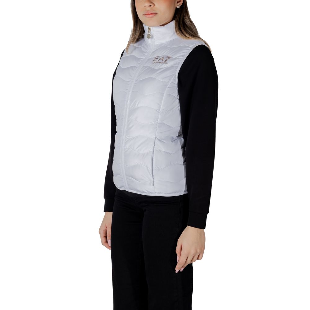 White Polyester Sleveless Jacket