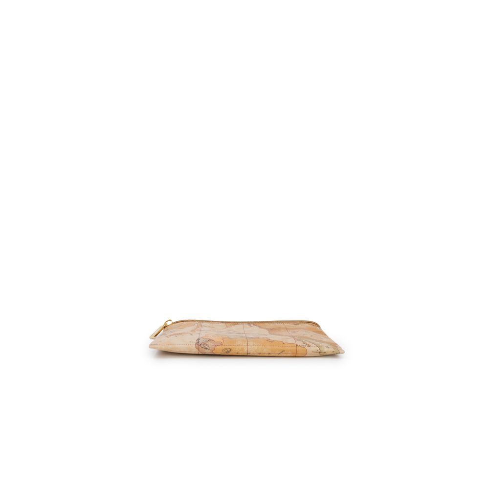 Beige Polyester Clutch Bag