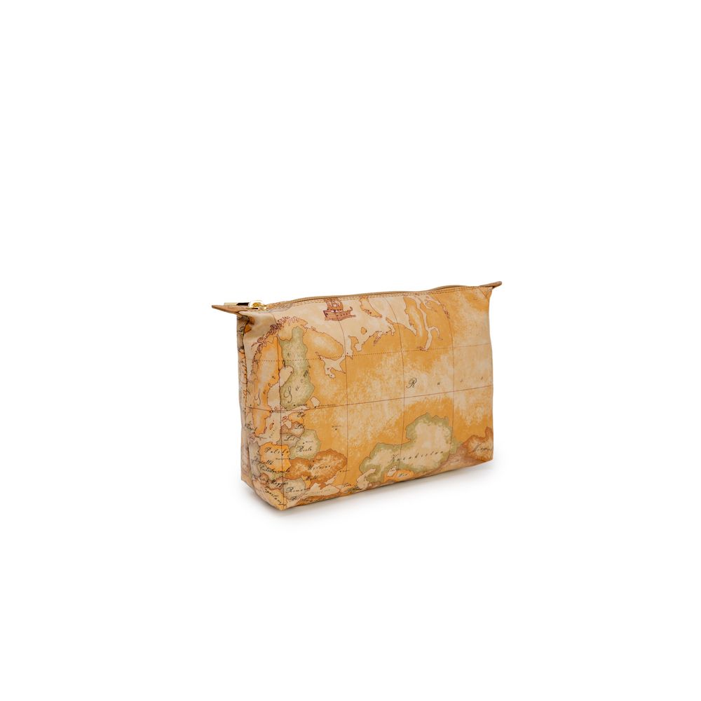 Beige Polyester Clutch Bag
