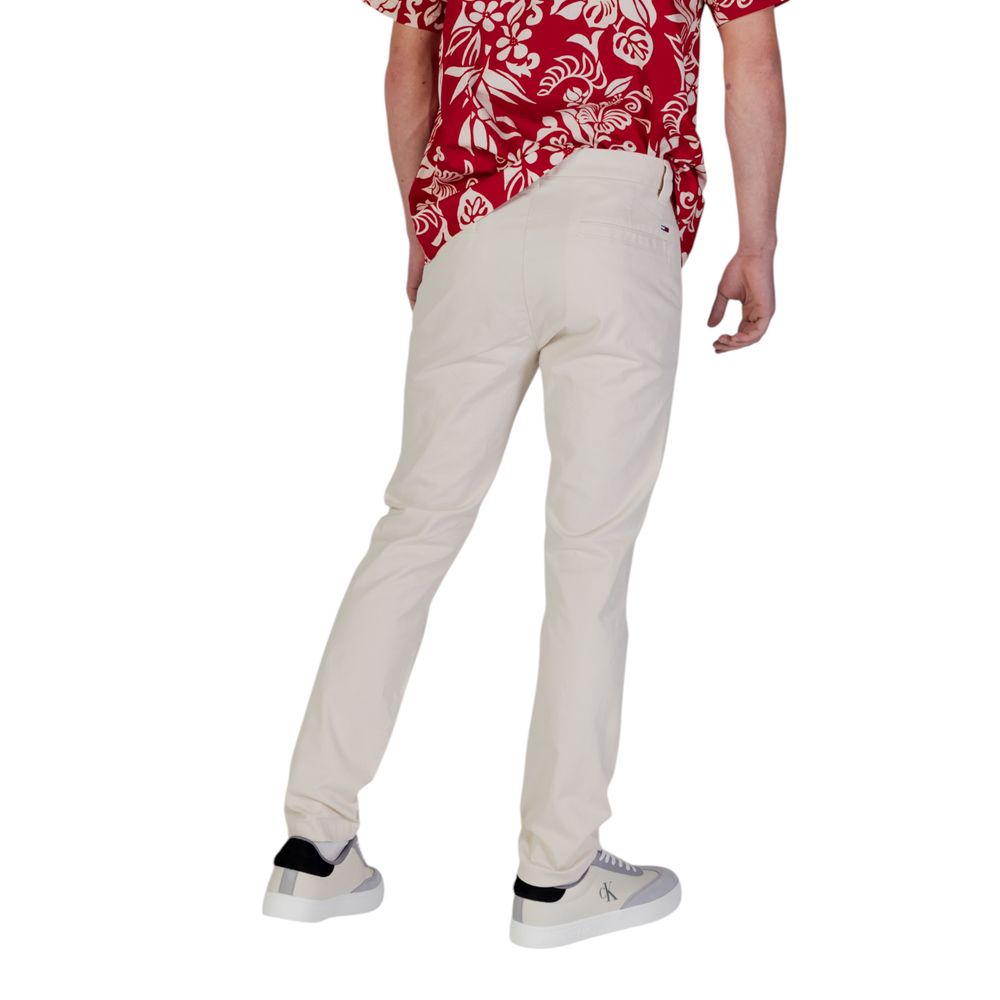 Beige Cotton Skinny Pant