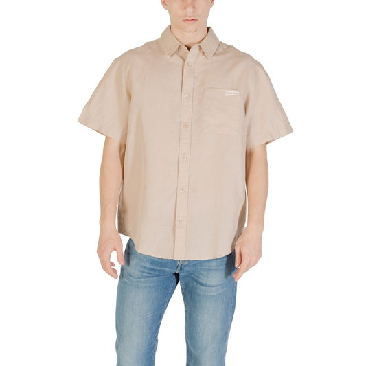 Beige Linen Shortsleeve
