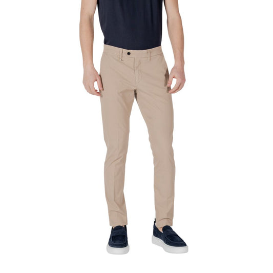 Beige Cotton Skinny Pant
