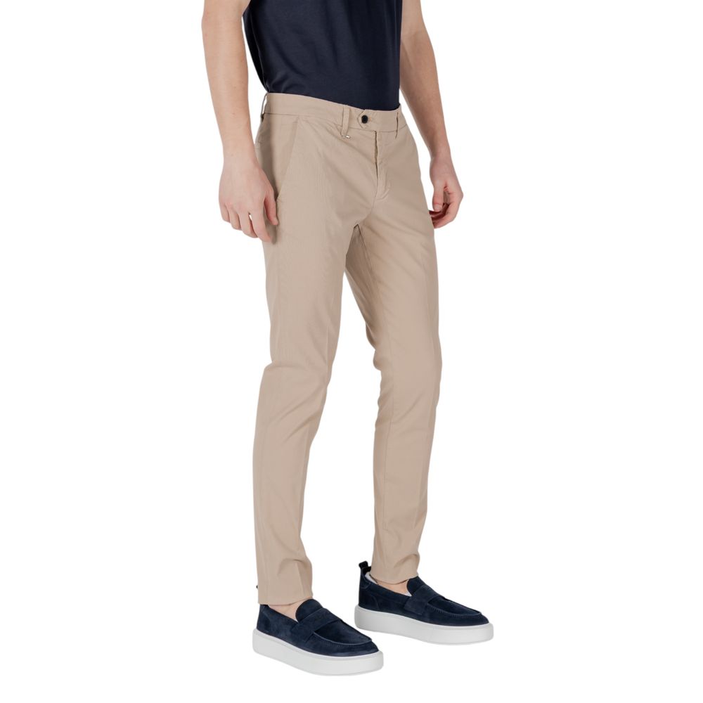 Beige Cotton Skinny Pant