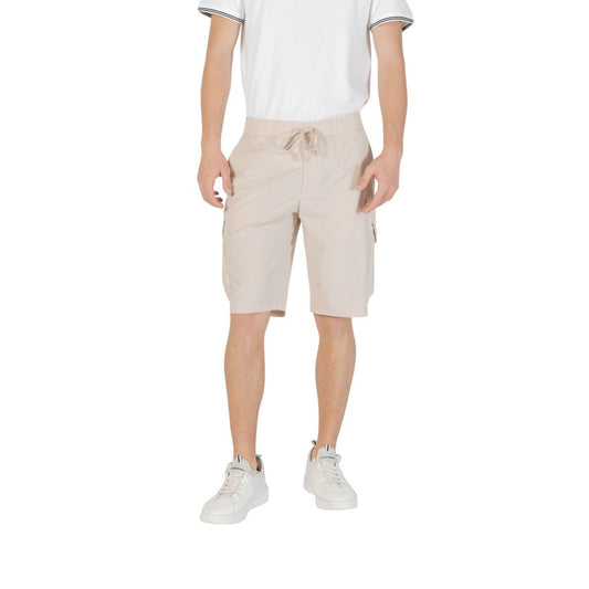 Beige Polyester Bermuda