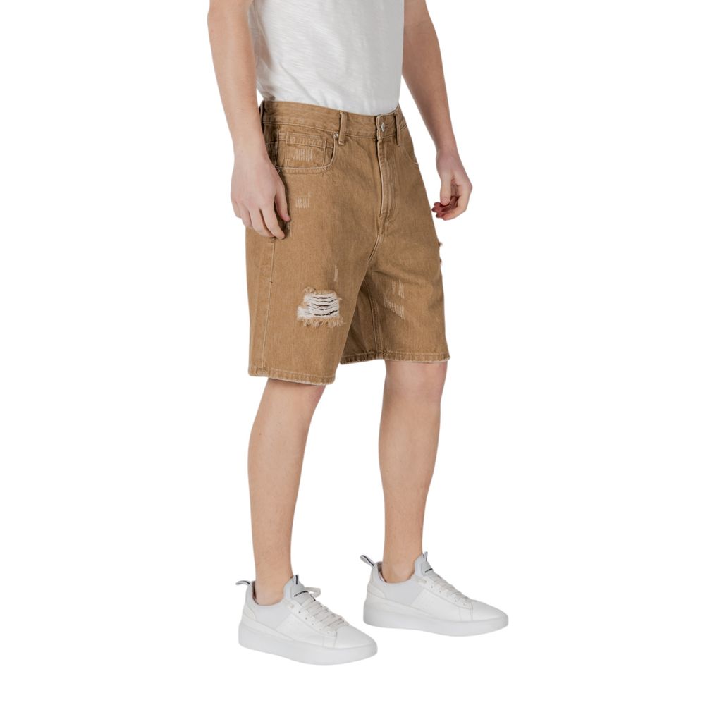Beige Cotton Bermuda
