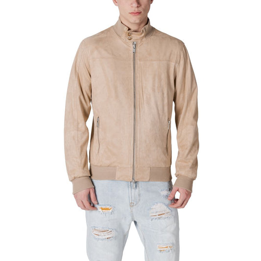 Beige Polyester Jackets & Coat