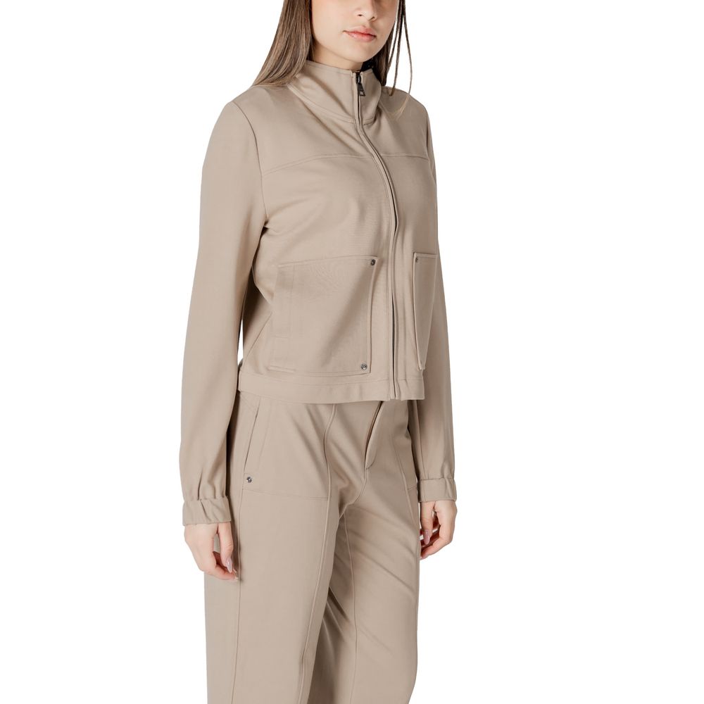 Beige Viscose Jackets & Coat