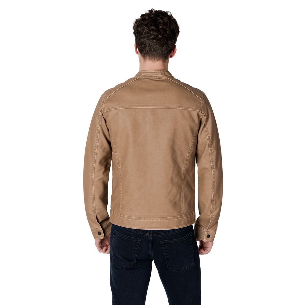 Beige Polyester Jackets & Coat