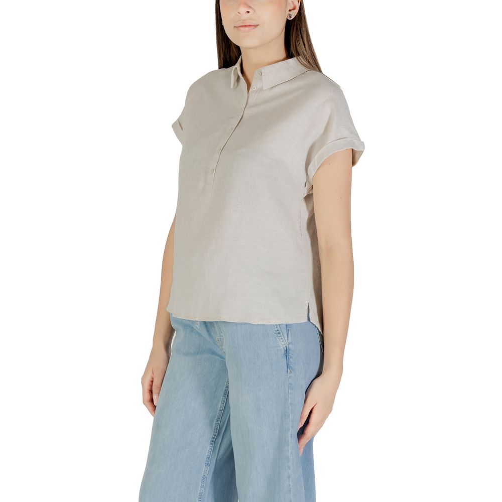 Bicolor Linen Blouse