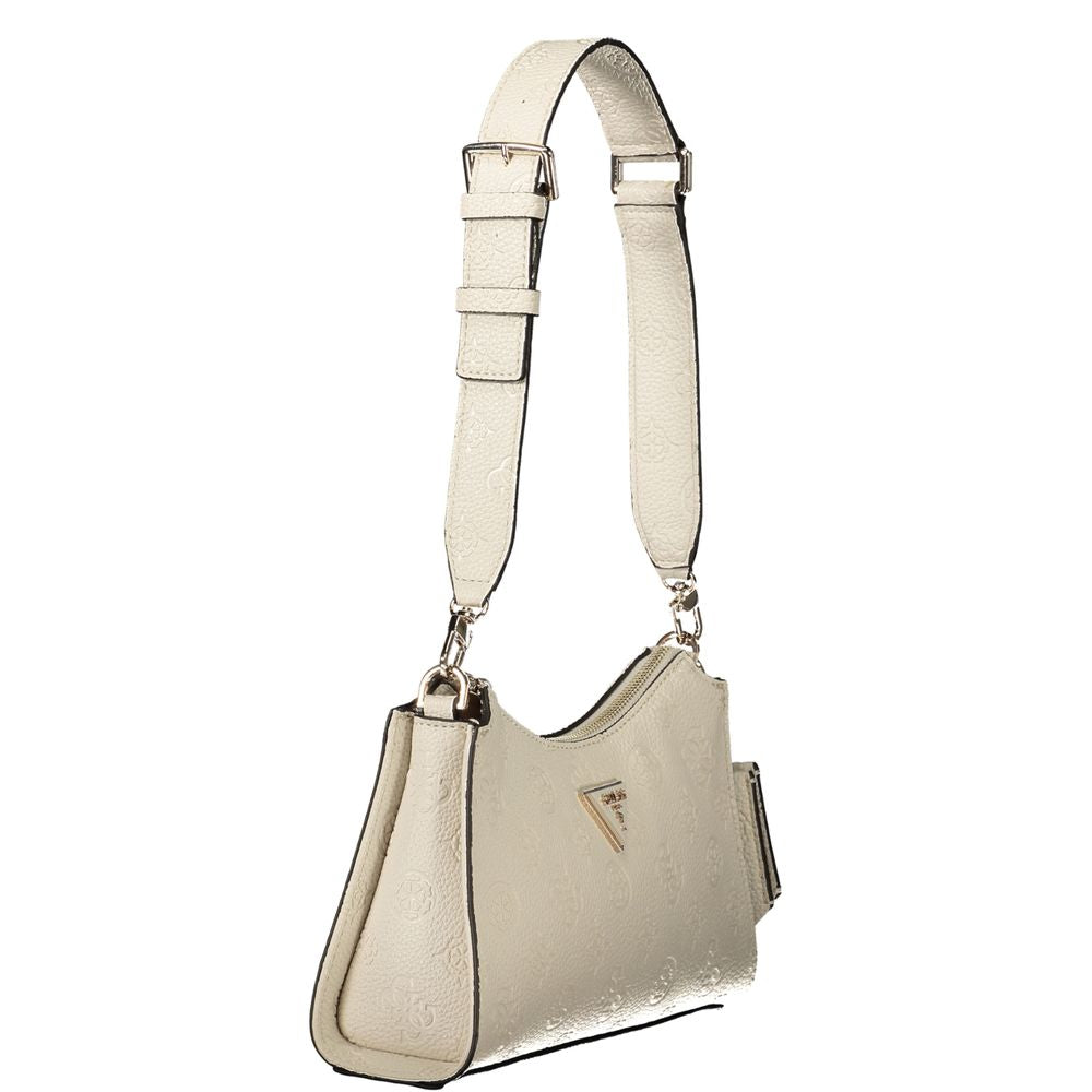 Beige Polyethylene Women Handbag