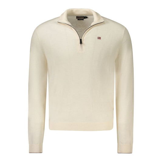 White Wool Men Sweater