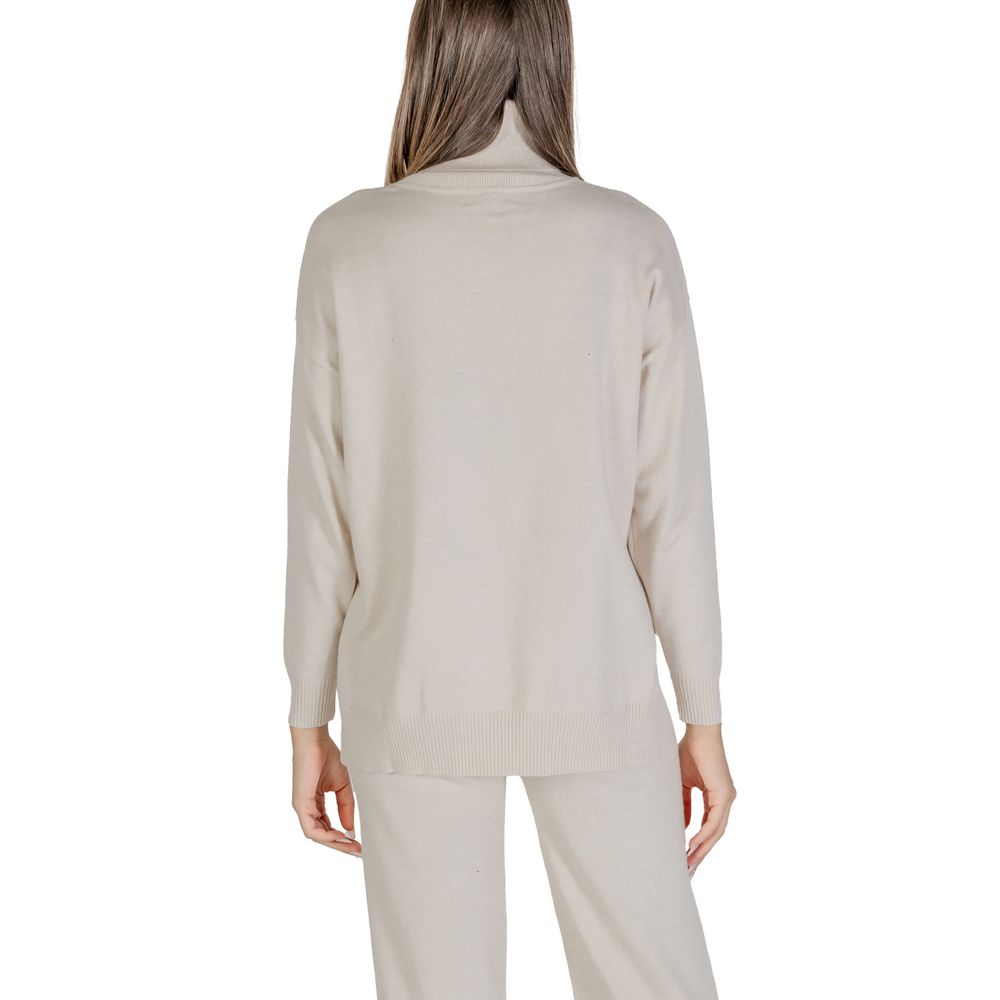 Beige Viscose Turtleneck