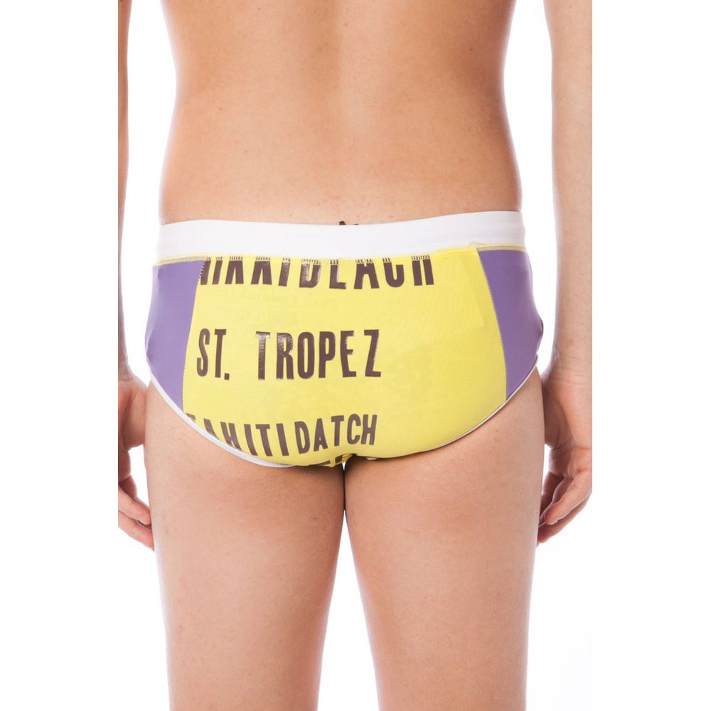 Yellow Elastane Swimwear