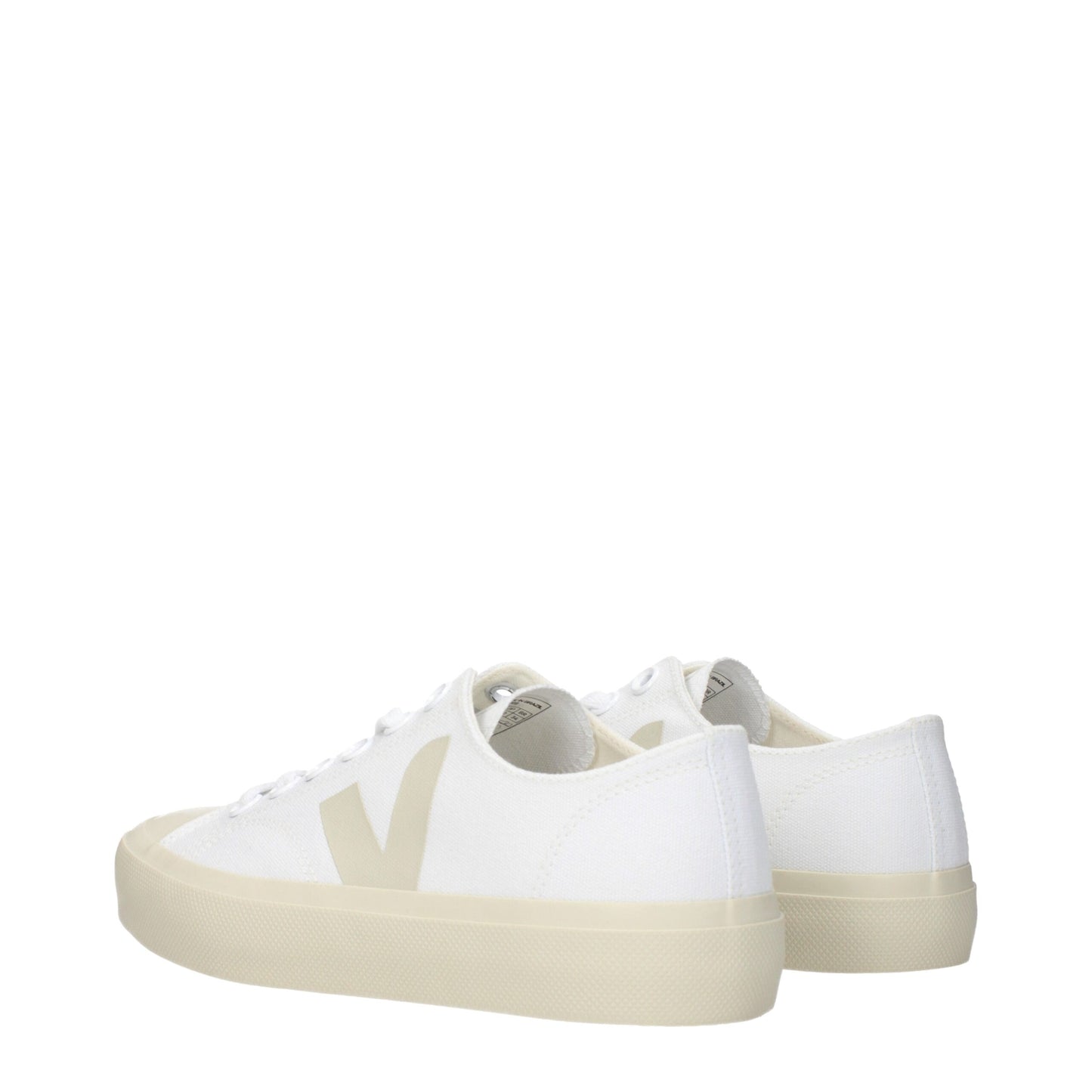 White Fabric Low Tops