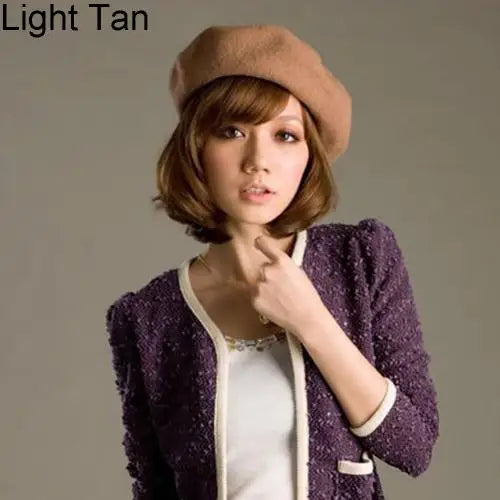 Fashion Classic Solid Color Winter French Style Beret Artist Hat Wool Felt Casual Women Cap Comfortable Xmas Gift Spring Autumn
