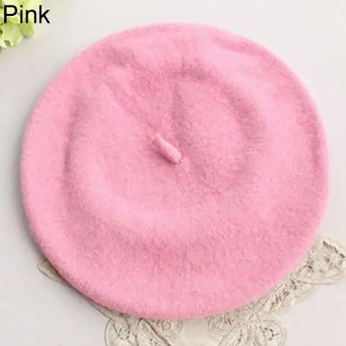 Fashion Classic Solid Color Winter French Style Beret Artist Hat Wool Felt Casual Women Cap Comfortable Xmas Gift Spring Autumn