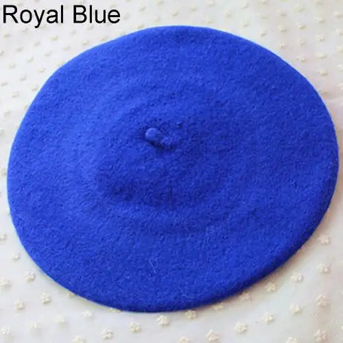 Fashion Classic Solid Color Winter French Style Beret Artist Hat Wool Felt Casual Women Cap Comfortable Xmas Gift Spring Autumn