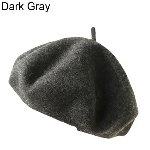 Fashion Classic Solid Color Winter French Style Beret Artist Hat Wool Felt Casual Women Cap Comfortable Xmas Gift Spring Autumn