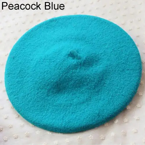 Fashion Classic Solid Color Winter French Style Beret Artist Hat Wool Felt Casual Women Cap Comfortable Xmas Gift Spring Autumn