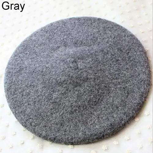 Fashion Classic Solid Color Winter French Style Beret Artist Hat Wool Felt Casual Women Cap Comfortable Xmas Gift Spring Autumn