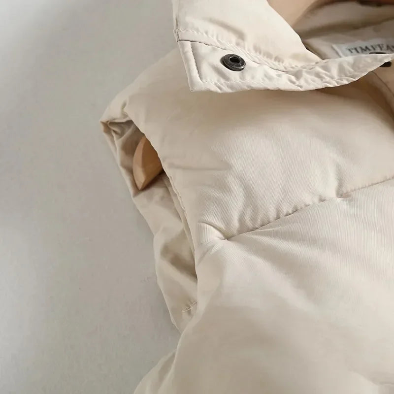 Women Parkas Stand Collar Single Breasted Coats Autumn Winter Vest Coat Sleeveless Casual Vests Elegant Jackets Thick Warm 2024