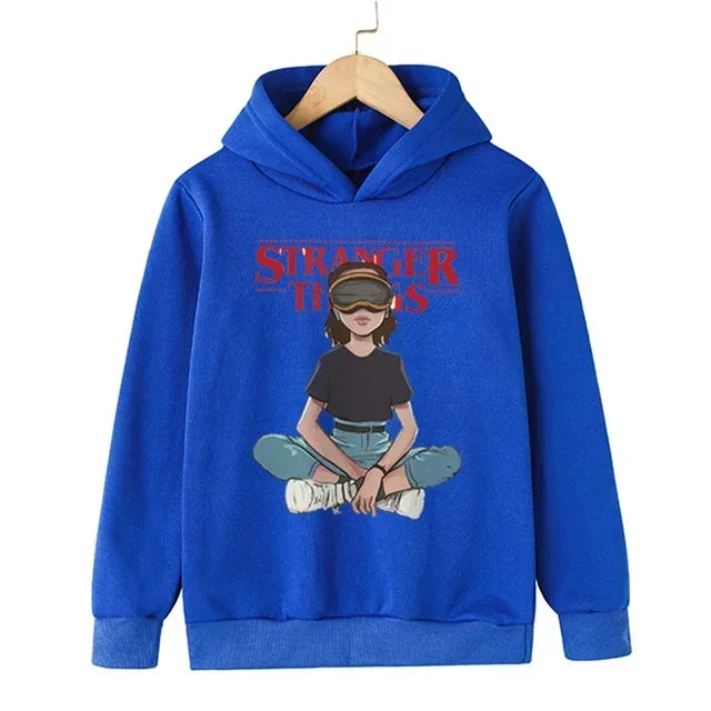 Children's Bizarre Stories 4: Hellfire Club Printed Boys and Girls Spring and Autumn Hooded Sweatshirts