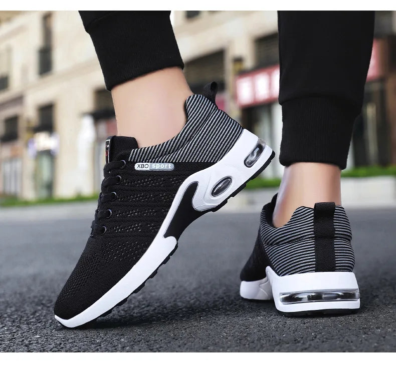 lace-up running shoes