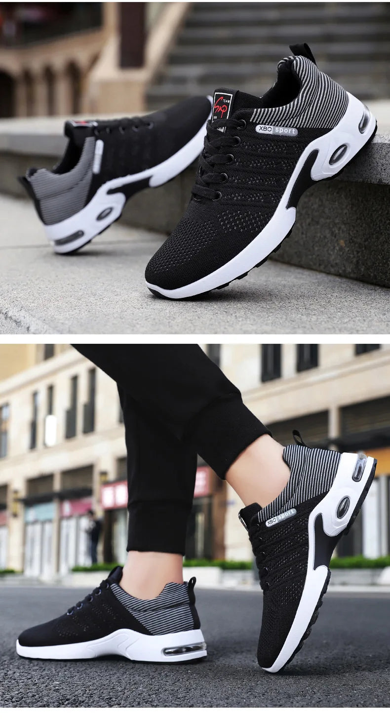 lace-up running shoes